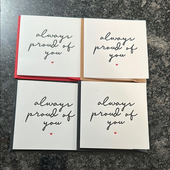 Always Proud of You Greeting Cards ❤️ Set of 4 with Envelopes Blank Inside NWT - Picture 2 of 4